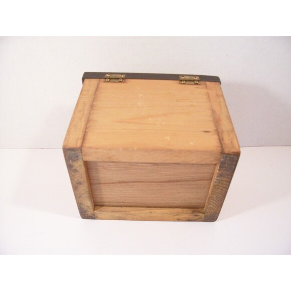 Vintage Recipe Card File Box 70s Hinged Lid Country Farmhouse - Picture 5 of 5